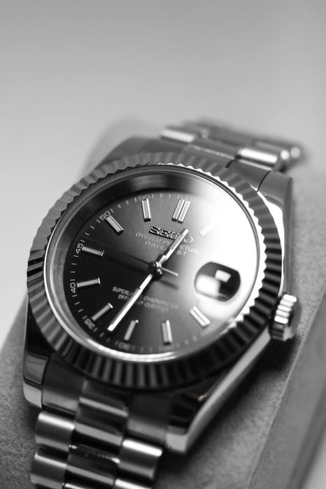 Zegarek Custom Mod Datejust Black President Seiko Mod