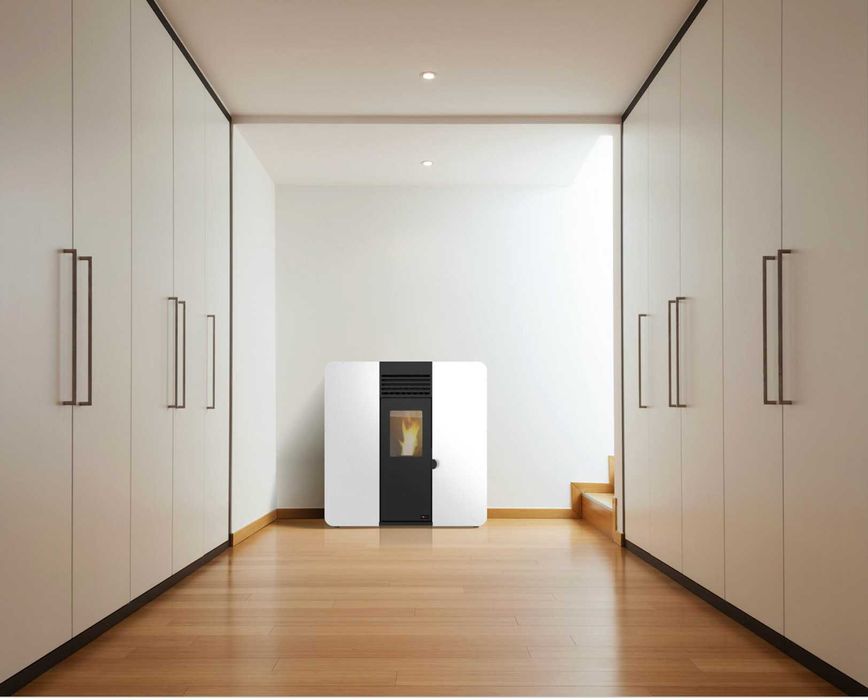 Salamandra a pellets SLIM FIRST 7KW BRANCO com garantia