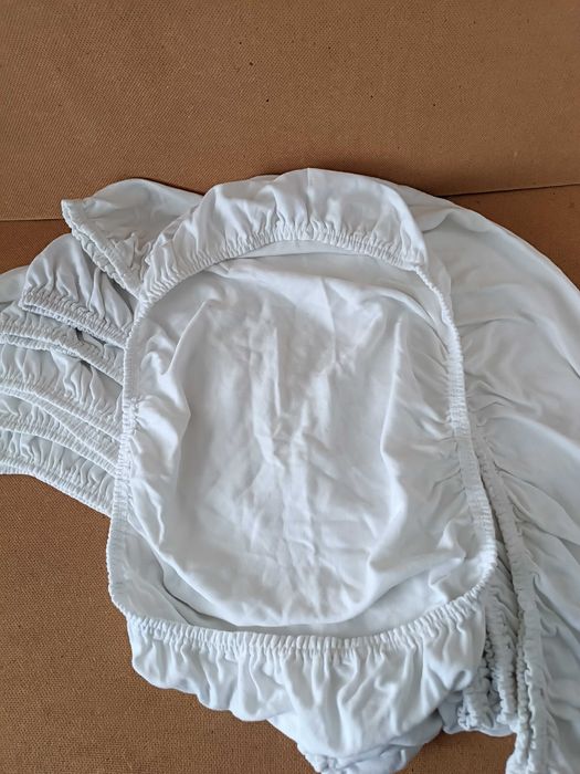 біле простирадло для дитячого ліжечка на гумці бавовна трикотаж 90х40