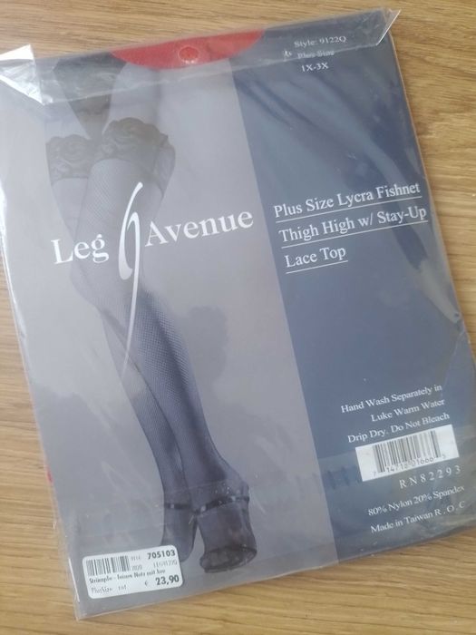 Leg avenue 9122q plus size red ponczochy