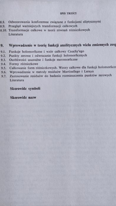elementy analizy zespolonej matematyka podręcznik całki funkcje