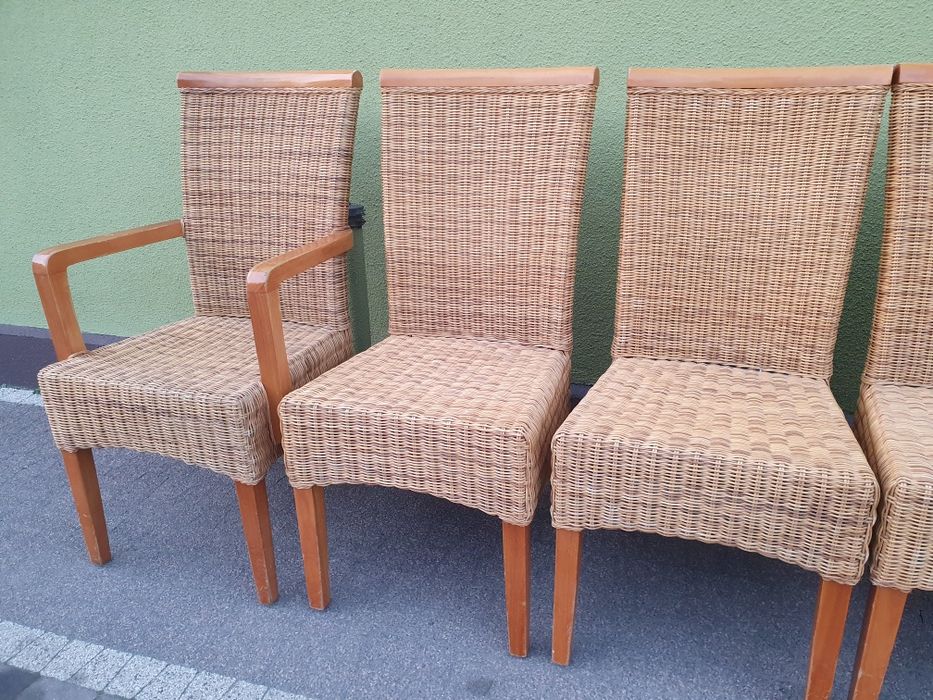 Krzesła Wiklinowe Komplet 5szt. Wiklina