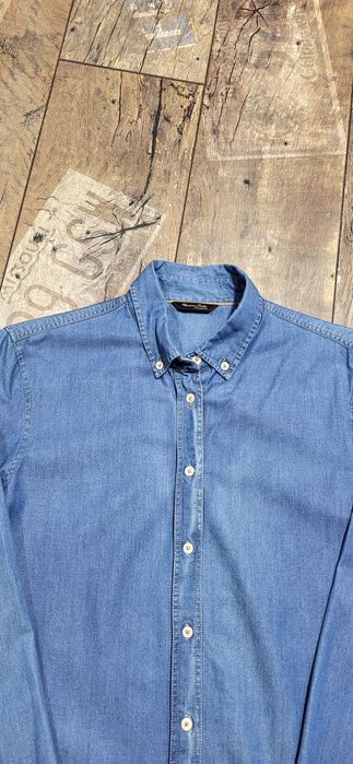 Massimo Dutti niebieska koszula bawełna jeans premium M L