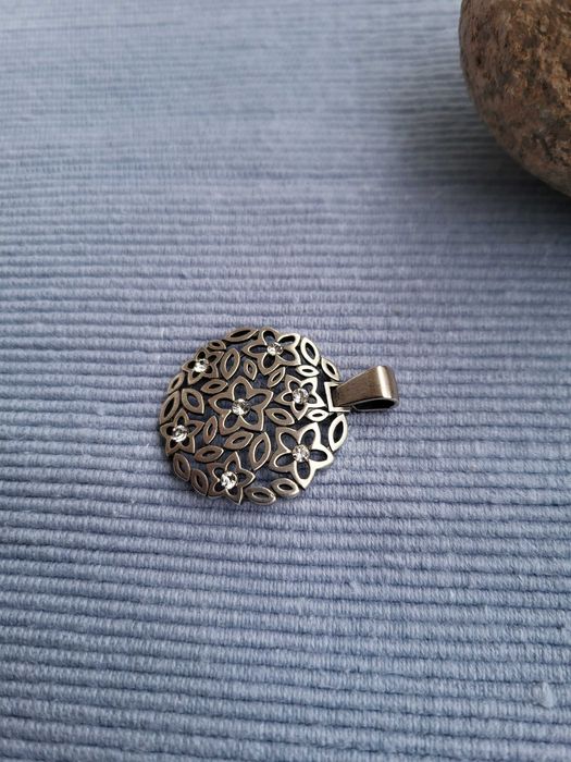 Zawieszka wisiorek - srebro - cyrkonie