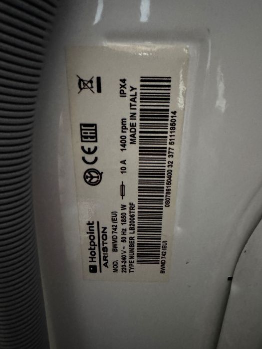 Pralka Hotpoint Ariston md. BWMD 742 (EU)