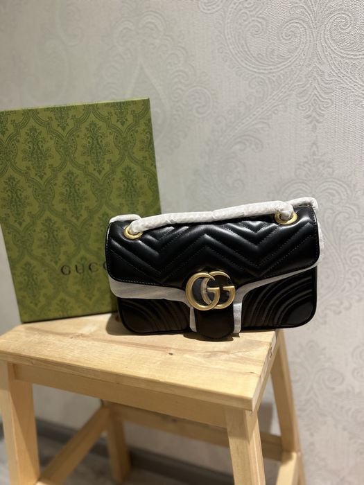 Сумка на плече Gucci GG Marmont Чорна Люкс Нова