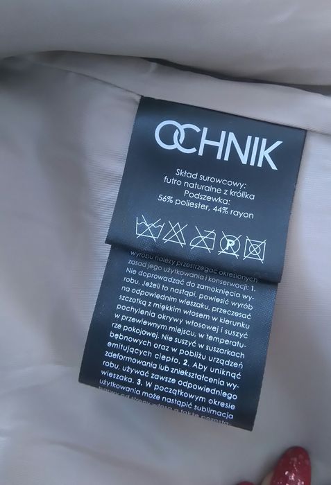 OCHNIK, futerko z królika, rozmiar S