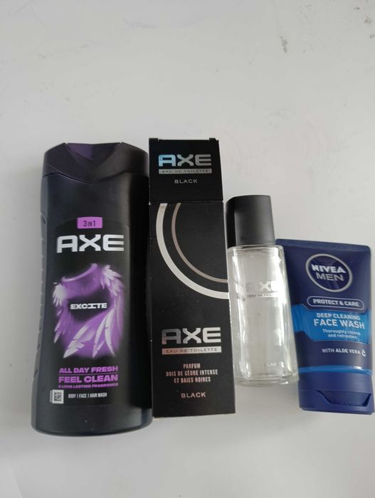 Zestaw męski box kosmetyków: AXE, NIVEA