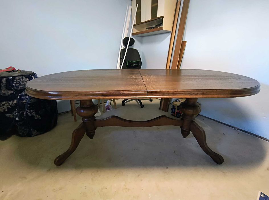 Piekny debowy (owalny) stół +8 krzeseł