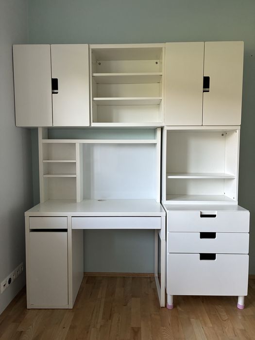 IKEA MICKE  biurko z zestawem– kompletne stanowisko do nauki lub pracy