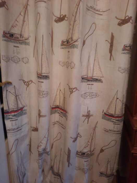 4 Cortinados motivos Náuticos e almofadas