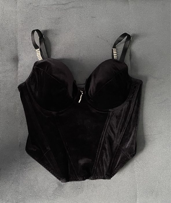 Gorset czarny welurowy r. 36/40