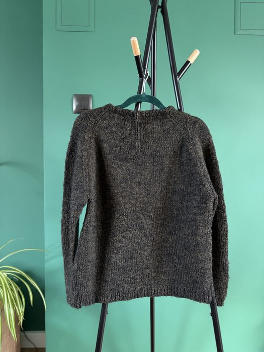 Sweter brąz wełna wool brown ciepły vintage elastyczny