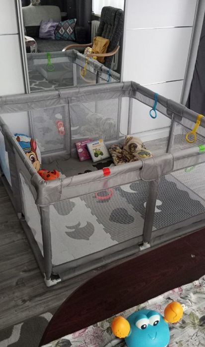 Kojec dla dzieci Suchy basen, plac zabaw 130x130 cm torba pokrowiec uchwyty