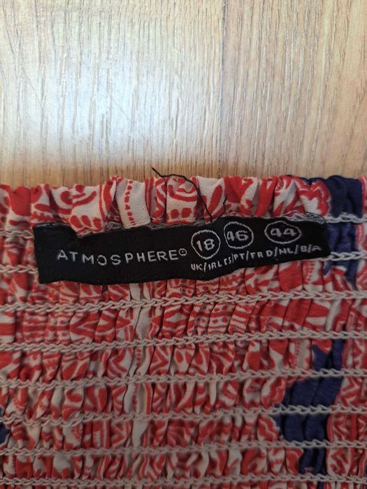 Sukienka maxi ATMOSPHERE 44/46 etniczny wzór strapless