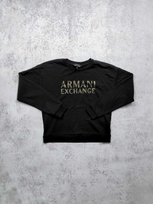 Czarna bluza Armani Exchange crewneck luxury AX M