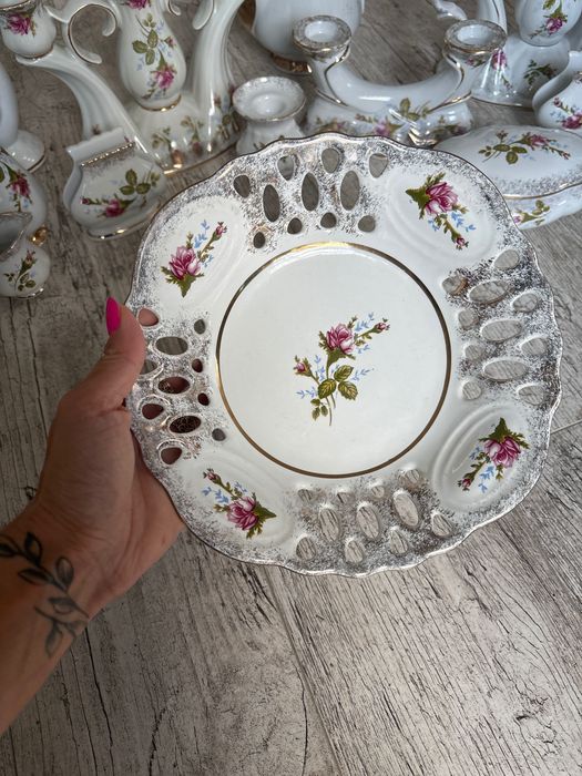 Ażurowa patera porcelana Chodzież