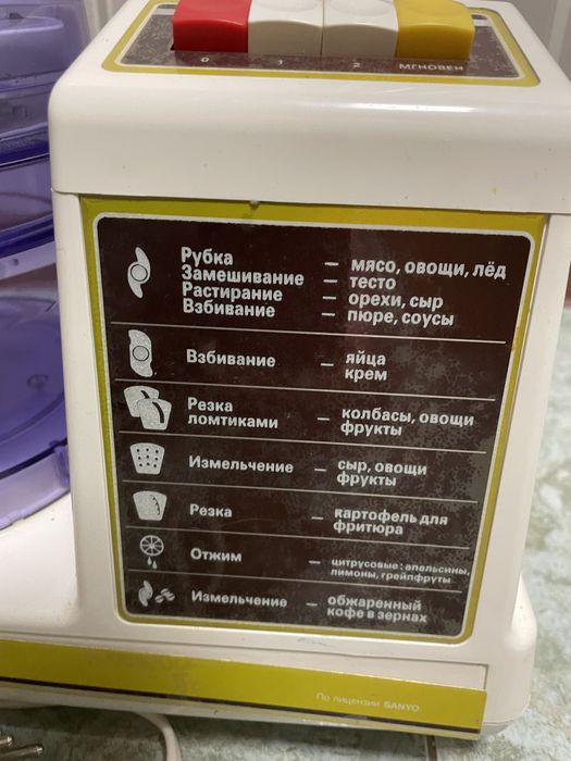 Кухонний комбайн (процесор) НПО,,Енергія" по ліцензії японської SANYO