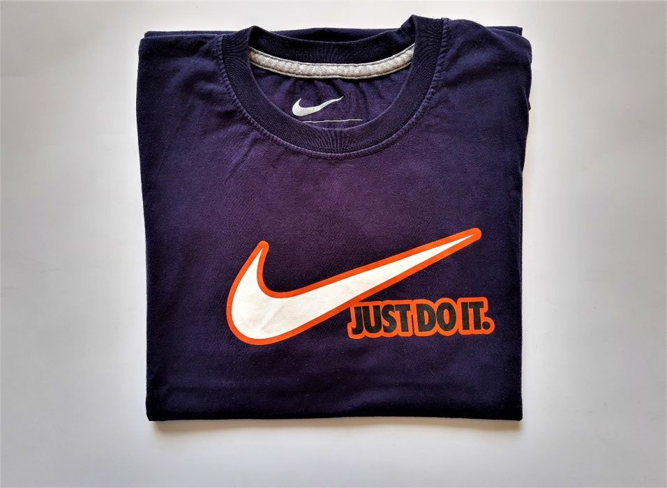 Nike T-shirt Koszulka Granatowa Logo 100% Bawełna