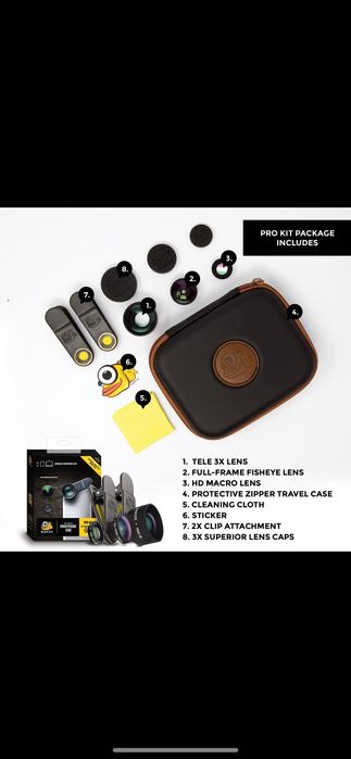 Универсальные линзы для смартфона Black Eye Pro Kit 3in1