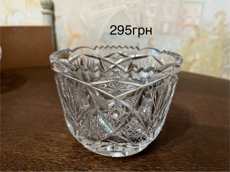 Изделия из хрусталя.Хрустальная тарелка,салатник,ладья Пролісок