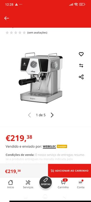 Máquina de café Ufesa Bergamo
