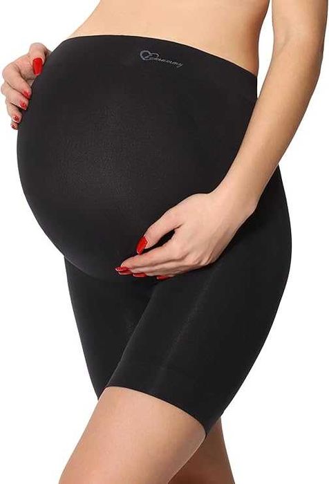 Szorty ciążowe bezszwowe wysoka talia czarne S