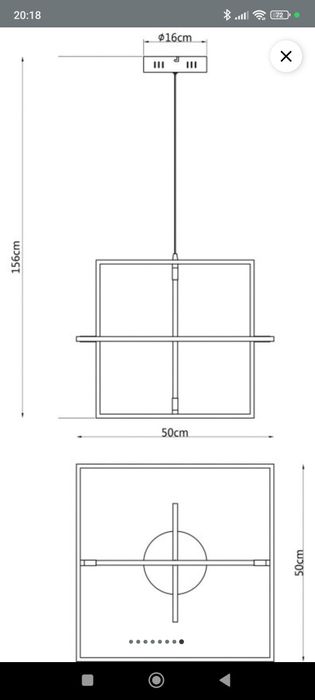 Lampa wisząca LED GoodHome Kohmani 50 cm 1700 lm chrom nowa paragon