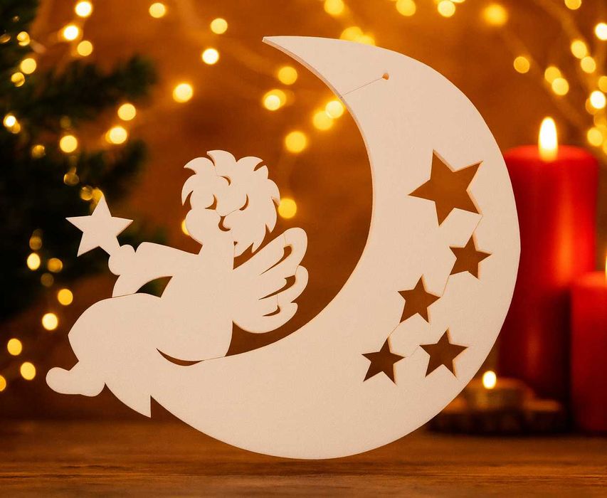 Komplet 2 Aniołków Styropianowych 49 cm - Dekoracja Świąteczna