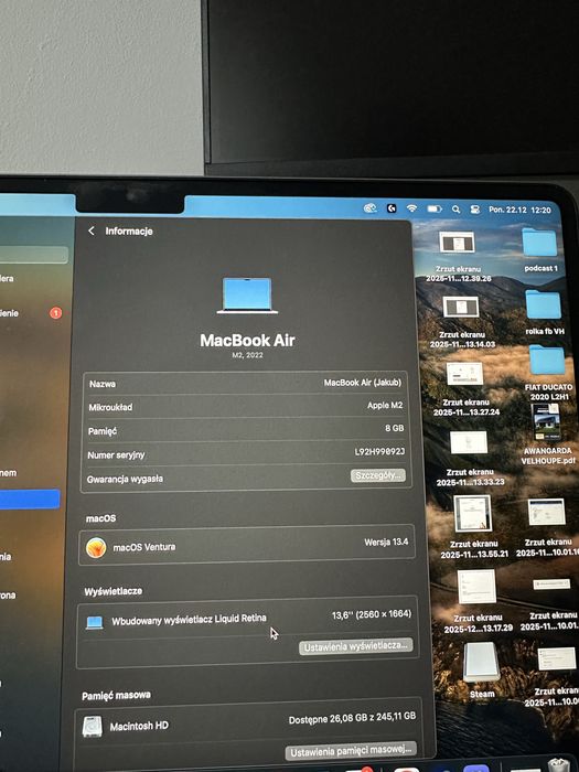 Macbook Air M2 256gb