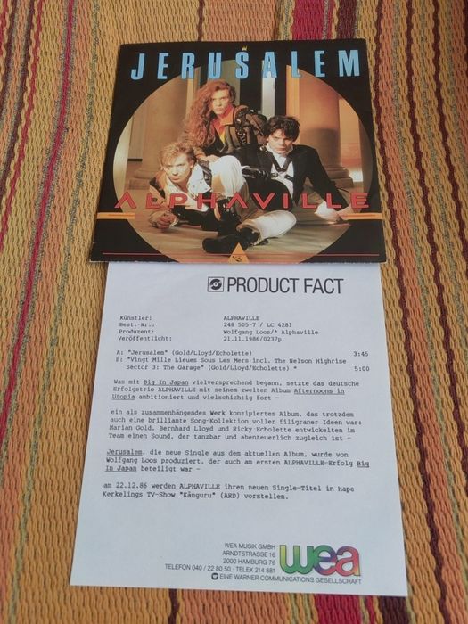 Alphaville-Jerusalem, 7"singiel winylowy