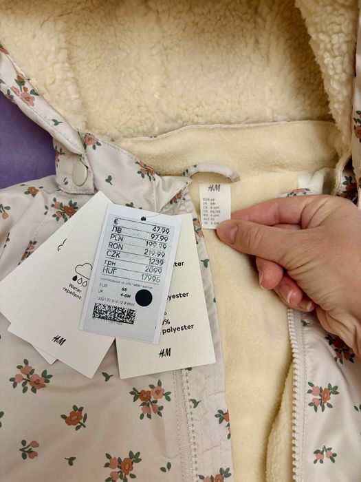 Зимовий термо комбінезон H&M 68 розмір 4-6 місяців повномірка