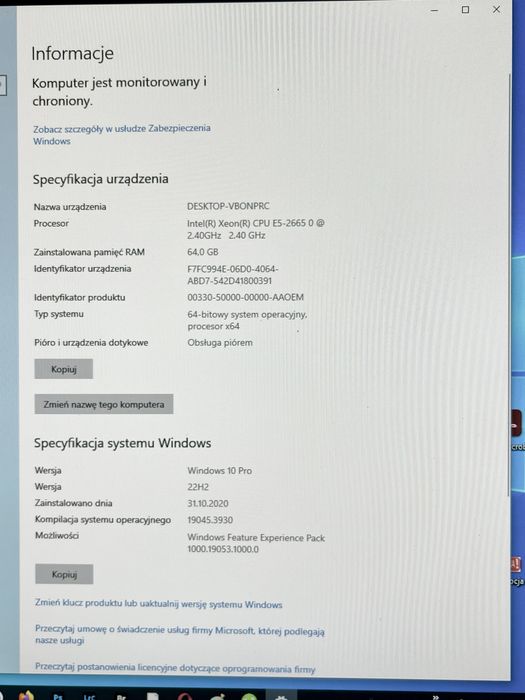 Komputer stacjonarny Dell Precision z monitorem graficznym Eizo