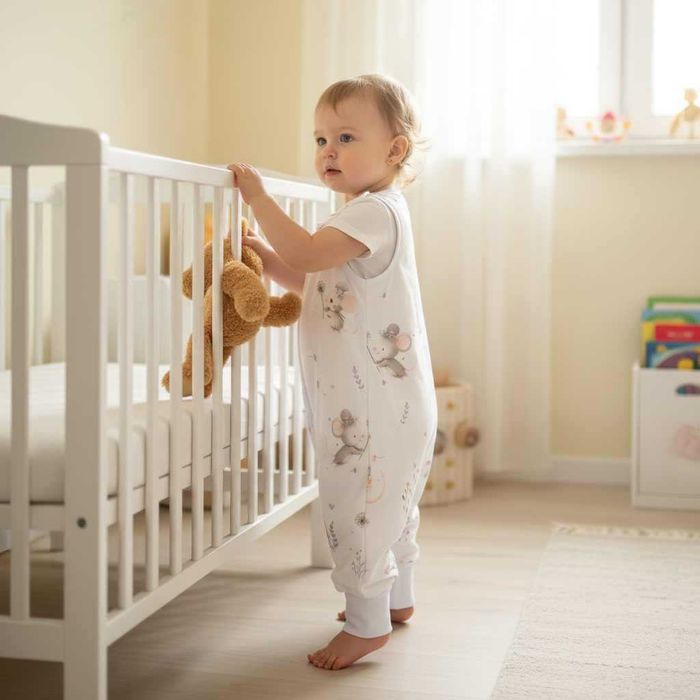 Śpiworek z nogawkami SKARPETA 1,5 tog rozmiar 86-92 wzór - Myszki