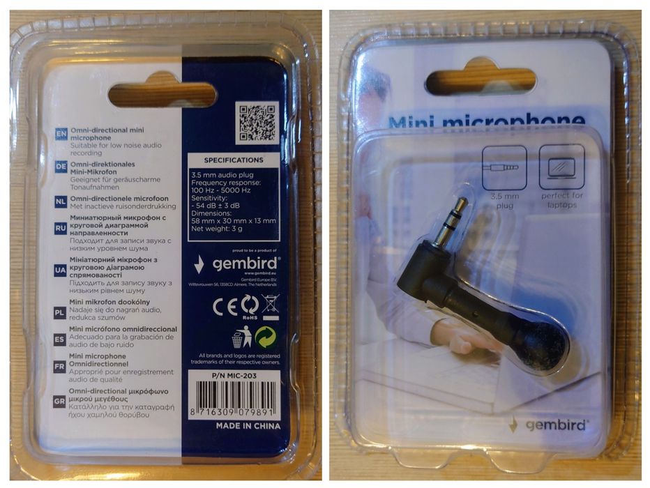 Mikrofon Gembird MIC-203V2 dookólny z redukcją

szumów