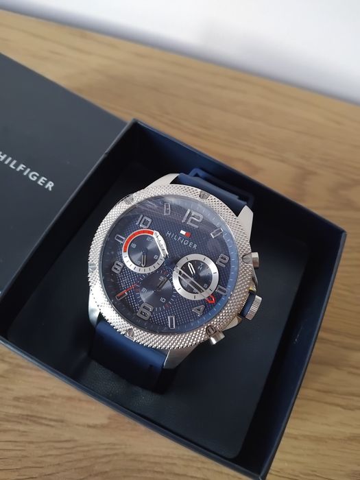 Nowy zegarek Tommy Hilfiger męski Niebieski srebrne sportowy elegancki