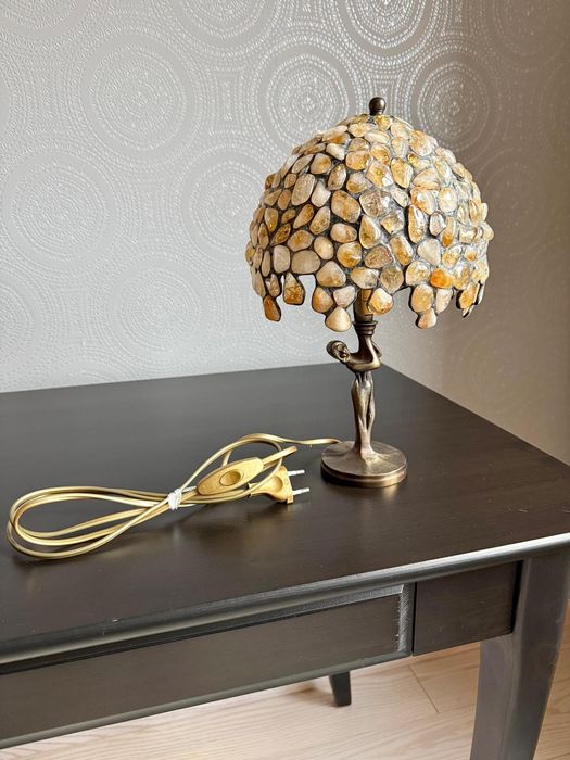 NOWA bursztynowa lampka witrażowa