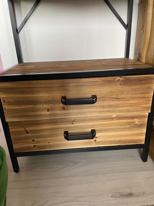 Duży regał w stylu loft metal drewno Westwing