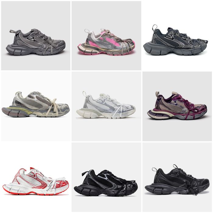 р36-45 Кросівки Balenciaga 3XL White Black Grey Violet Yellow Silver