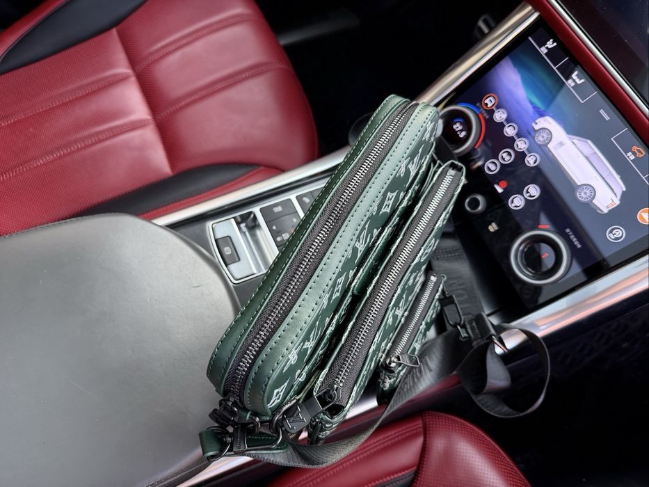 Сумка зеленая Louis Vuitton 3v1 кожаная онигинал 3в1 мужская