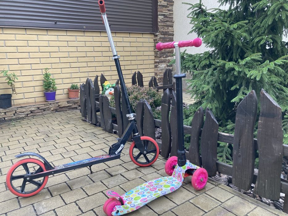 Трехколесный самокат, двухколесный самокат