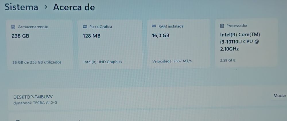 Toshiba Dynabook Portable / i3 10th gen / 16GB RAM / NVMe 256GB64564401481346121