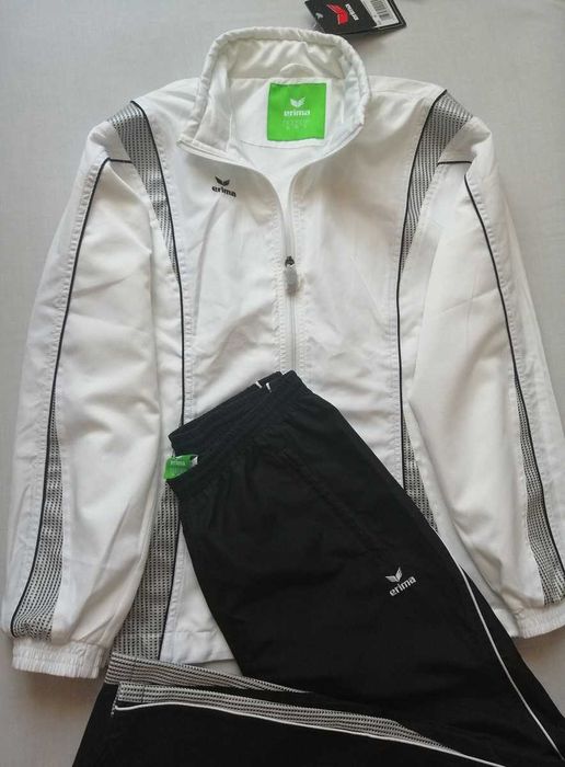 Erima komplet dresy nowe białe czarne dres bluza spodnie S