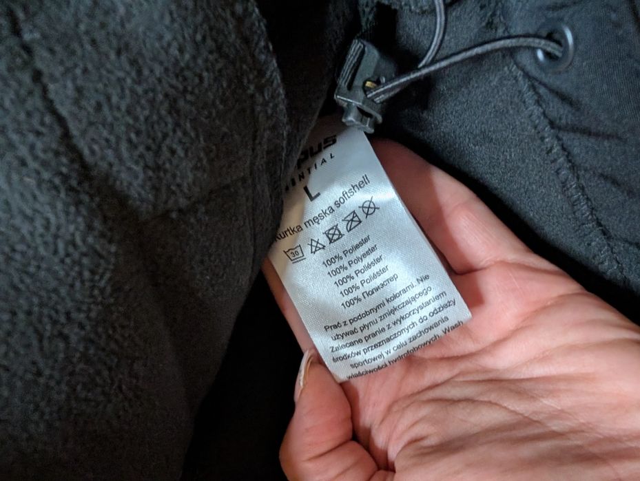 Kurtka Męska Softshell Campus Essential czarna rozmiar L z kapturem