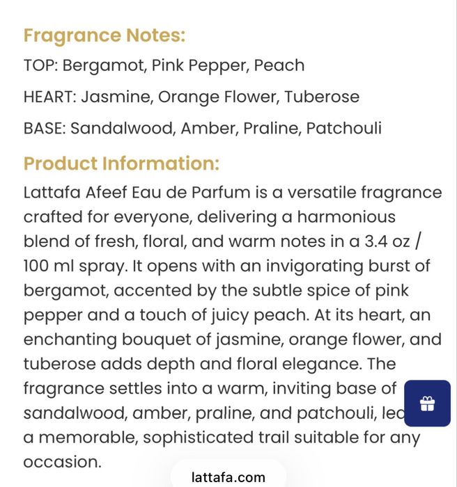 Perfume Lattafa Afeef, EDP 100 ml
