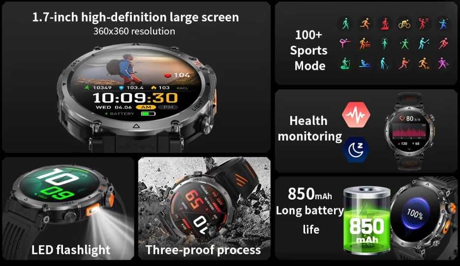 Смарт Часы, Smart Watch  HT42, AMOLED, GPS