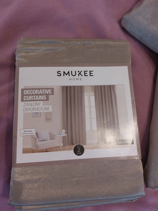 Zasłony szare na taśmie 140x250 2sztuki