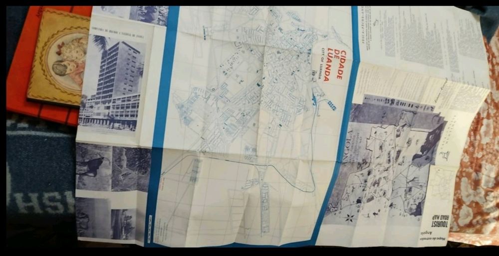 Lote 2 Mapas Angola Antigos (Safari S.A.R.L. TAP + CITA ano1973) - Impecáveis