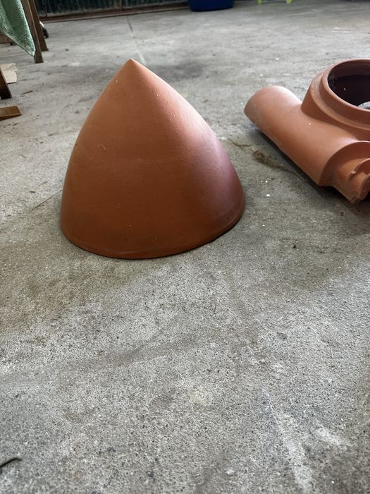 Conjunto chaminé ceramica - telha, tubo e chapéu
