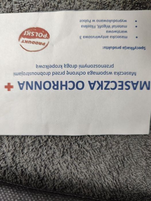 Maseczki ochronne 3 x warstwowe czarne 60 szt